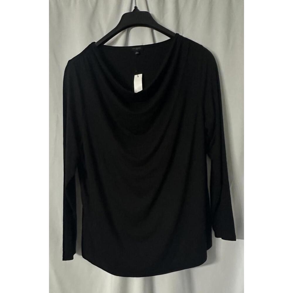 NWT Talbots Womens Long Sleeve Stretch Black Top Blouse Shirt Plus Size 1X